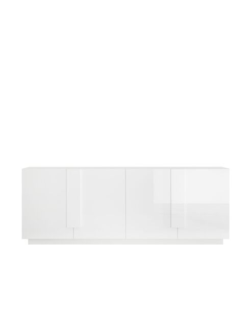 Buffet 4 portes JUPITER blanc laqué brilliant - 241x44x90 cm