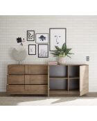 Buffet 3 tiroirs, 2 portes JUPITER chêne mercure - 241x44x90 cm