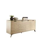 Buffet 4 portes PALMA chêne clair - 206x50x85.4 cm