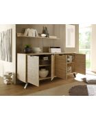 Buffet 4 portes PALMA chêne clair - 206x50x85.4 cm