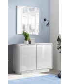 Buffet 2 portes ICE blanc laqué brillant - 92x79x43 cm