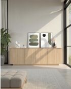 Buffet 4 portes ADRIATICO chène clair lindbergh - 230.5x75x43 cm