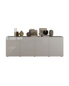 Buffet 4 portes RIO blanc laqué brillant - 241x42x84 cm