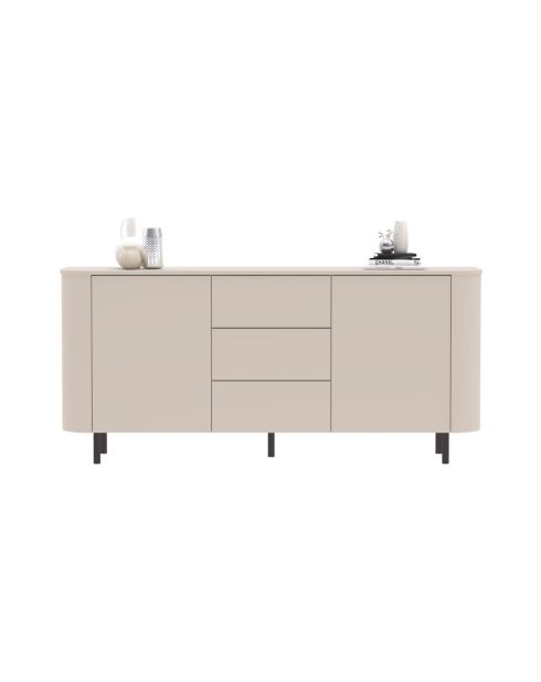 Buffet 2 portes, 3 tiroirs LIDO cachemire - 180x83x43 cm