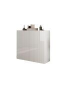 Meuble de rangement, 2 portes RIO blanc laqué brillant - 121x42x111 cm