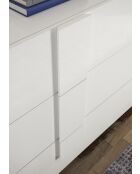 Buffet 3 tiroirs, 1 porte JUPITER blanc laqué brilliant - 182x44x90 cm