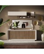 Buffet 4 portes SKY cachemire / mercure - 207x80x50 cm