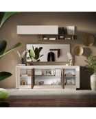 Buffet 4 portes SKY cachemire / mercure - 207x80x50 cm