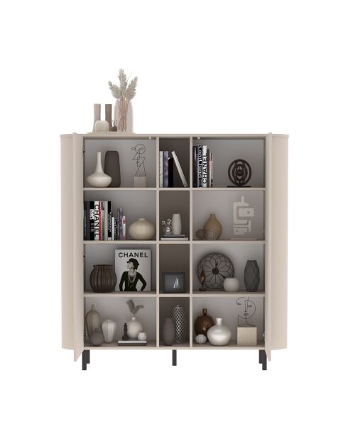 LIDO kasjmier opbergmeubel met 2 deuren en nissen - 150x154x43 cm