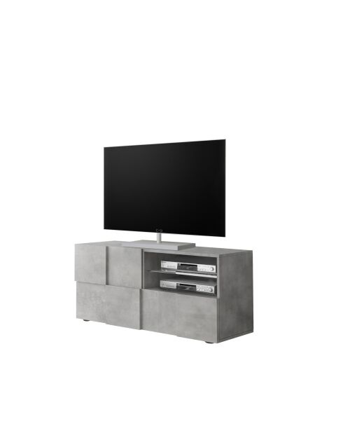 Kleiner TV-Ständer 1 Tür, 1 Schublade DAMA Beton - 121x42x57 cm