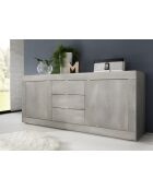 Buffet 2 portes, 3 tiroirs BASIC chêne pin clair - 210x42x85.8 cm