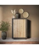 Highboard 2 Türen SKY Lava/Cadiz Eiche - 106x171x40 cm