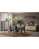 Highboard 2 Türen SKY Lava/Cadiz Eiche - 106x171x40 cm