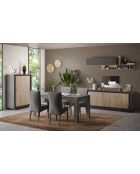 Highboard 2 Türen SKY Lava/Cadiz Eiche - 106x171x40 cm