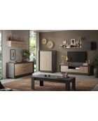 Highboard 2 Türen SKY Lava/Cadiz Eiche - 106x171x40 cm