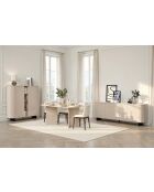 Mobile contenitore 2 ante e nicchie con piede in metallo ORTISEI cashmere - 150x154x43 cm