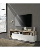 HAMBURG eenzits tv-meubel wit glanzend gelakt pero - 184x58x42 cm