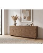 Buffet 4 portes push - pull ZEN bois mercure - 205x80x40 cm