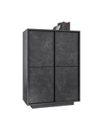 Argentier 4 portes CARRARA marbre noir - 92x145x43 cm