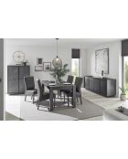 Argentier 4 portes CARRARA marbre noir - 92x145x43 cm