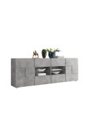 Buffet 2 portes, 4 tiroirs DAMA béton - 241x84x43 cm