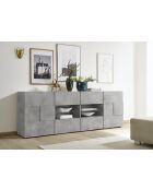 Buffet 2 portes, 4 tiroirs DAMA béton - 241x84x43 cm