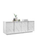 Buffet 4 portes CARRARA marbre blanc - 180x70x43 cm