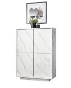 Silberner 4-türiger CARRARA-Marmor aus weißem Marmor - 92x145x43 cm