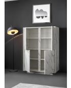 Silberner 4-türiger CARRARA-Marmor aus weißem Marmor - 92x145x43 cm