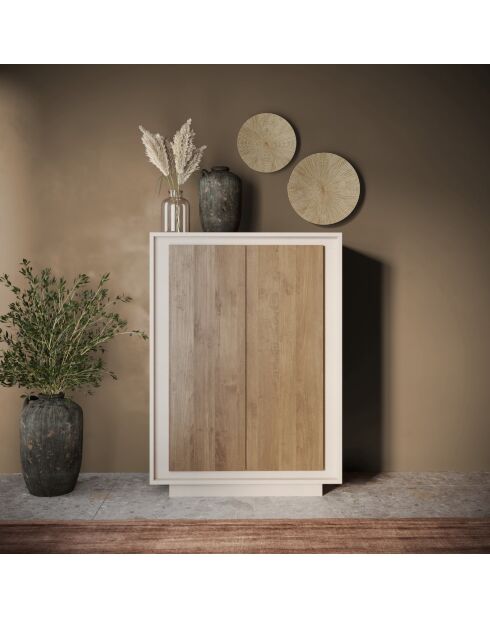 Highboard 2 Türen SKY Cashmere/Mercury - 106x171x40 cm