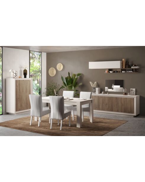 Highboard 2 Türen SKY Cashmere/Mercury - 106x171x40 cm