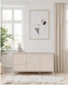 Buffet 3 portes STONE cachemire - 155x84x40 cm