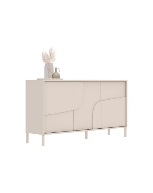 Buffet 3 portes STONE cachemire - 155x84x40 cm