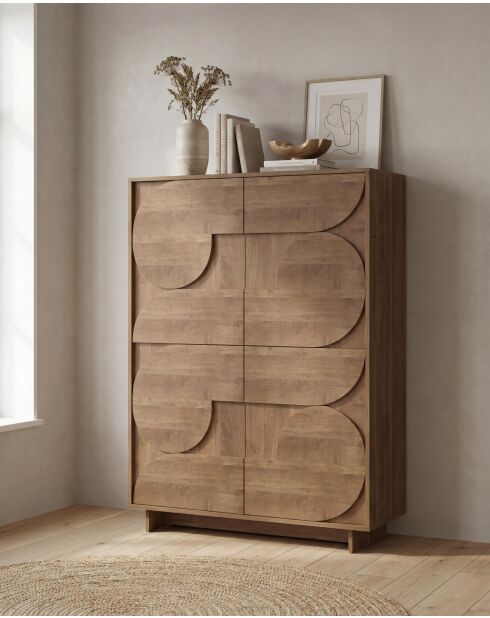 Opbergmeubel met 4 deuren - pull ZEN kwikhout - 104x147x40 cm