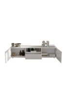 TV-Ständer 2 Türen, 1 Schublade RIO weiß glänzend lackiert - 184x42x42,5 cm