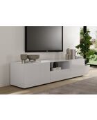 TV-Ständer 2 Türen, 1 Schublade RIO weiß glänzend lackiert - 184x42x42,5 cm