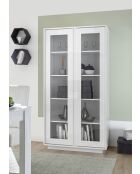 Vitrine 2 portes ICE blanc laqué brillant - 92x179x43 cm