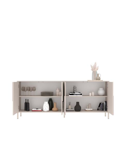 Buffet 4 portes STONE cachemire - 205x84x40 cm