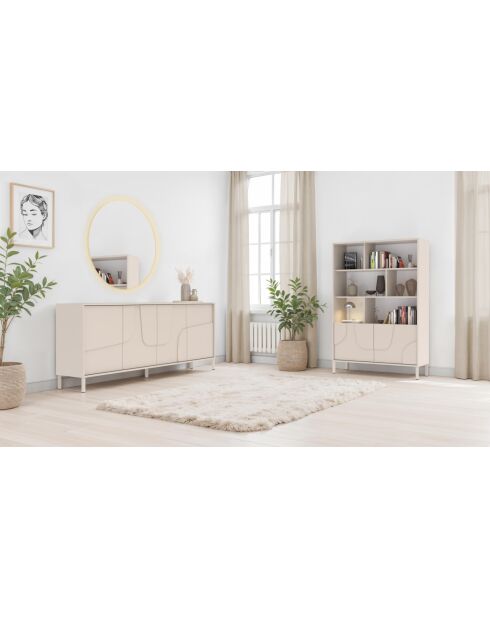 Buffet 4 portes STONE cachemire - 205x84x40 cm