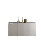 Buffet 3 portes RIO blanc laqué brillant - 181x42x84 cm