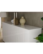 Buffet 3 portes RIO blanc laqué brillant - 181x42x84 cm