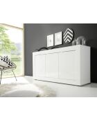 Buffet 3 portes BASIC blanc laqué brillant - 160x42x85.8 cm