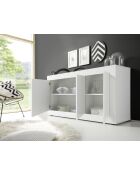 Buffet 3 portes BASIC blanc laqué brillant - 160x42x85.8 cm