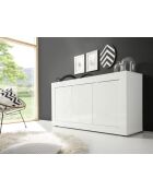 Buffet 3 portes BASIC blanc laqué brillant - 160x42x85.8 cm