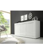 Buffet 3 portes BASIC blanc laqué brillant - 160x42x85.8 cm