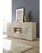 Buffet 2 portes, 2 tiroirs DAMA chêne samoa - 181x84x43 cm