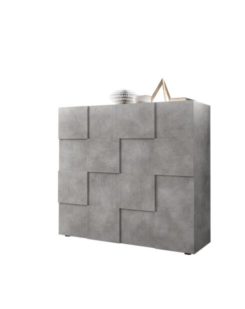 Armadio in legno DAMA con 2 ante in cemento - 121x42x111 cm