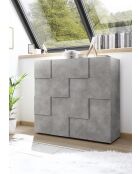 DAMA Holzschrank mit 2 Türen aus Beton - 121x42x111 cm