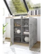 DAMA Holzschrank mit 2 Türen aus Beton - 121x42x111 cm