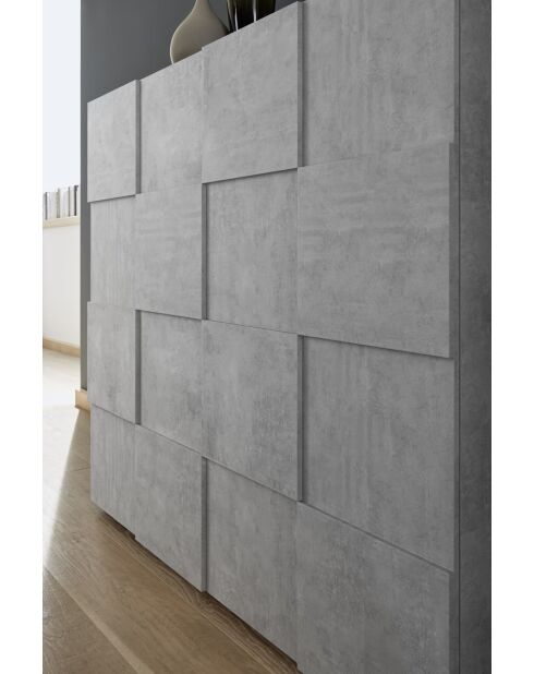 Armadio in legno DAMA con 2 ante in cemento - 121x42x111 cm